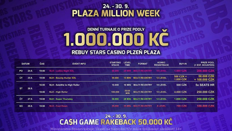 Plaza Million Week Schedule