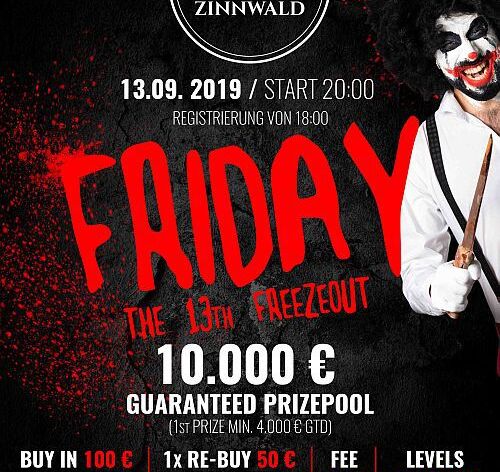 Smolné datum? V pátek 13. můžeš zkusit Freezeout €10K na Cínovci