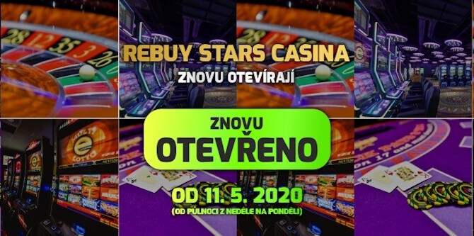 Jsme zpět! Rebuy Stars Casina otevřou v pondělí 11. května od půlnoci!