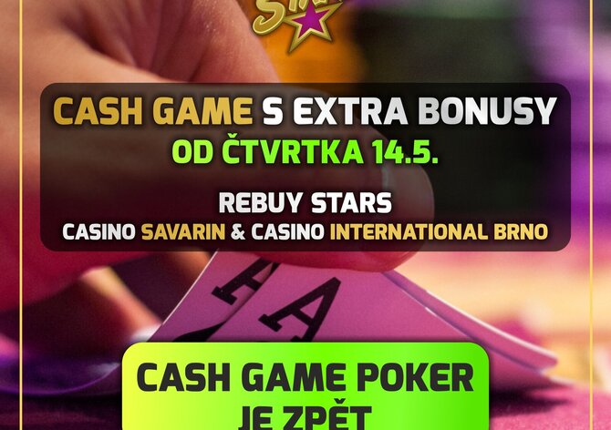 Cash Game se vrací do RebuyStars se speciálními bonusy od čtvrtka v Praze a Brně!