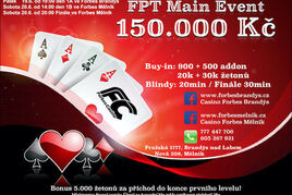 FPT Main Event: V Brandýse a Mělníku se v pátek a sobotu hraje o 150.000 Kč