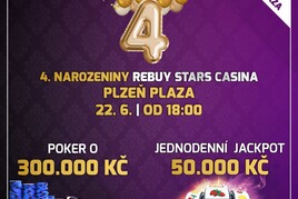 RS Plzeň: Pondělní BDAY speciál o 300.000 Kč doplní Jackpot Night o 50.000 Kč
