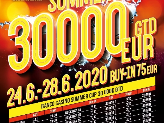 Summer Cup s garancí €30.000 startuje v Banco Casino už dnes!
