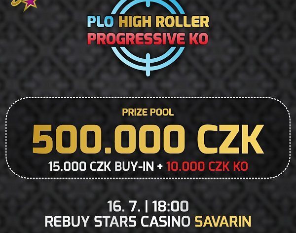 Savarin: PLO High Roller Progressive KO o 500.000 Kč už tento čtvrtek