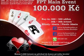 FPT Main Event: V Brandýse a Mělníku se v pátek a sobotu hraje o 100.000 Kč