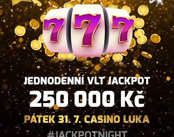 RS Luka: Páteční VIP Jackpot Night přináší 250.000 Kč a poker o 150.000 Kč