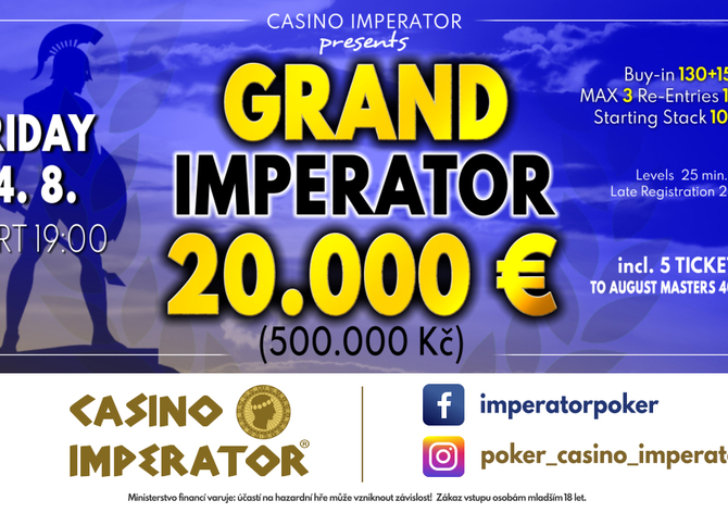 Páteční Grand Imperator v Dolním Dvořišti bude garantovat €20.000!
