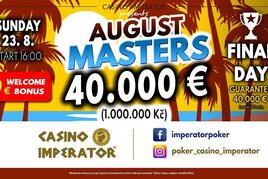 August Masters je tady! Na jihu Čech o víkendu o 1M GTD!