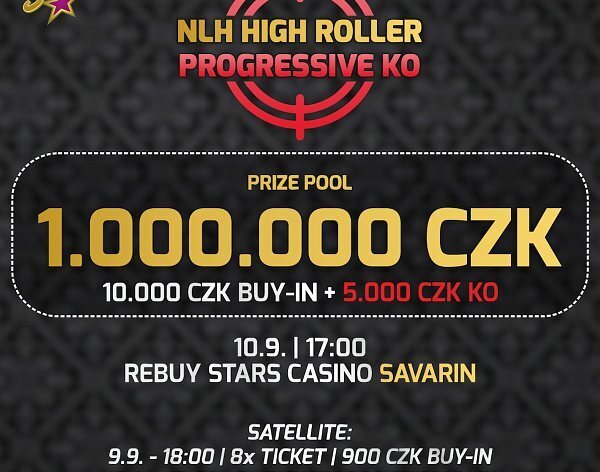 RS Savarin: Zářijový NLH High Roller Progressive Bounty o 1.000.000 Kč už ve čtvrtek