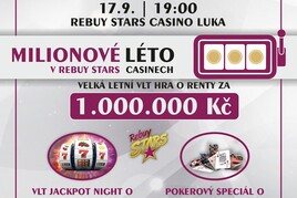 RS Luka: Finále Milionového léta s turnajem o 400.000 Kč + VLT Jackpot Night o 250K! 