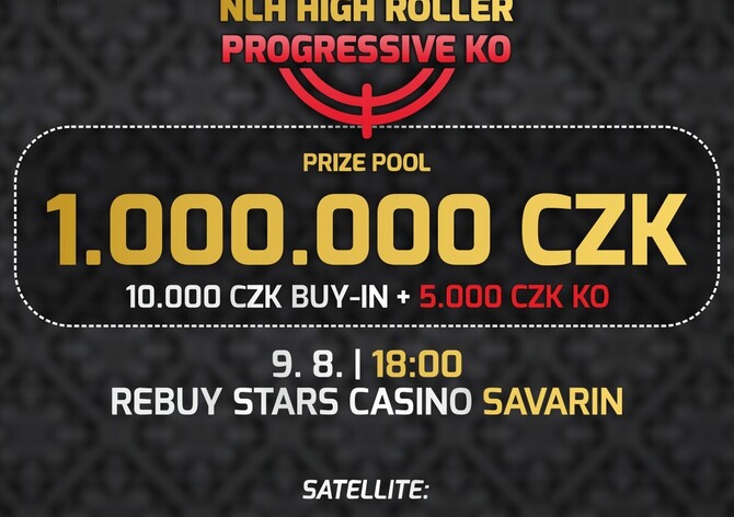 RS Savarin: Srpnový NLH High Roller Progressive KO o 1.000.000 Kč už v pondělí!