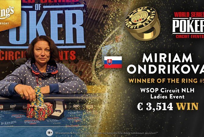 WSOPC: První letošní prsten pro Slovensko! Ondríkova kralovala v Ladies