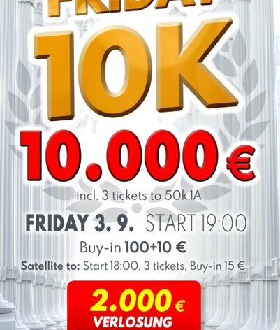 Garance €10.000 již tento pátek v Casinu Imperator Dolní Dvořiště!