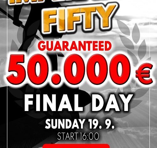Imperator Fifty €50K GTD se rozehrál flightem 1A