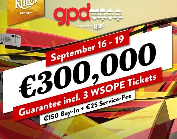 King&#039;s: Po WSOPC přicházejí německé pokerové dny s garancí €300.000!