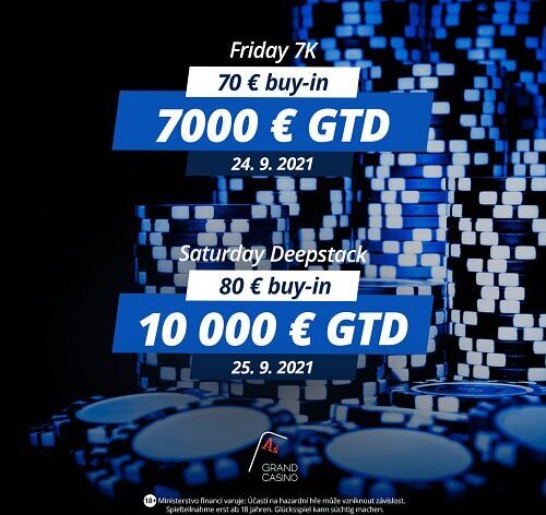 Grand Casino Aš: Víkend o €17K, další týden High Roller Series!