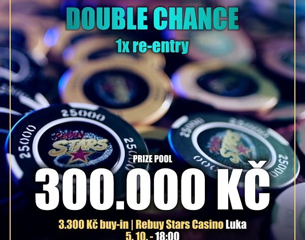 RS Luka: NLH Double Chance o 300.000 Kč pouze s jedním re-entry už dnes večer