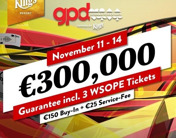 King&#039;s: Za €150 o €300K! Německé pokerové dny jsou zpět