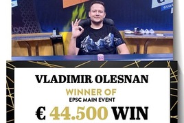 Slovák Olešňan zvítězil v Main Eventu EPSC za €44.500!