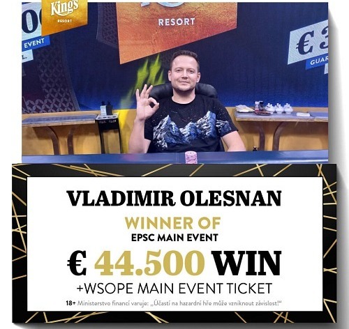 Slovák Olešňan zvítězil v Main Eventu EPSC za €44.500!