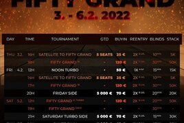 Grand Casino Aš: Za €120 o €50K GTD! Fifty Grand startuje!