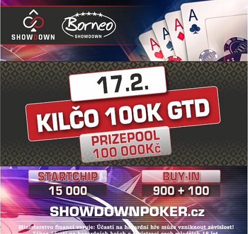 Kilčo v Showdownu přináší i v únoru garanci 100.000 Kč
