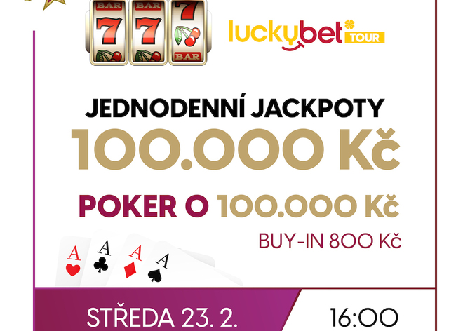RS Kladno: Středeční Jackpot Night s jackpoty 100K okořeněná pokerem o 100K