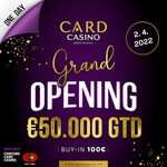 Card Casino Bratislava: Sobotní Grand Opening o €50K GTD a parádní bounty odměny