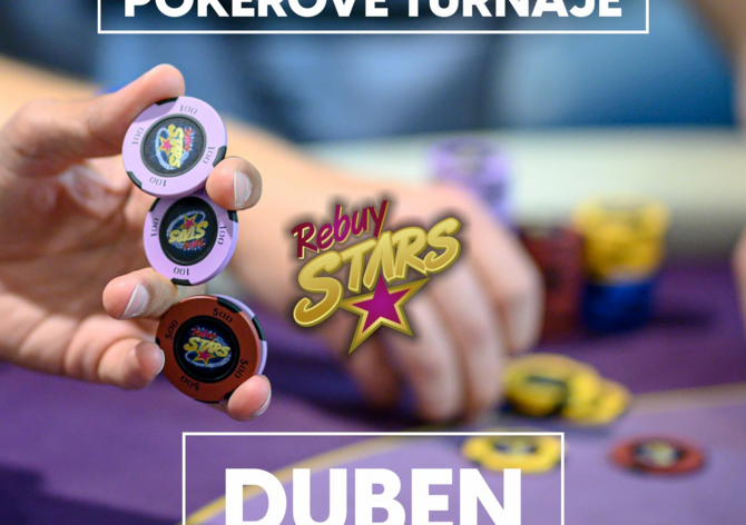 Dubnové turnaje v Rebuy Stars o miliony! Nově také v Brně a v Area Bory Plzeň! 