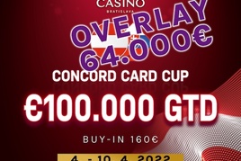 Concord Card Cup: Overlay přes €60K! Dnes dva flighty