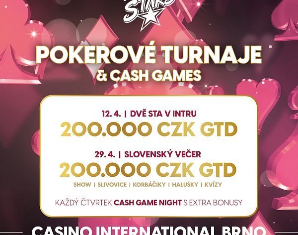 RS BRNO: Pokerové turnaje se v dubnu vrací zpět do Rebuy Stars Casina International Brno!