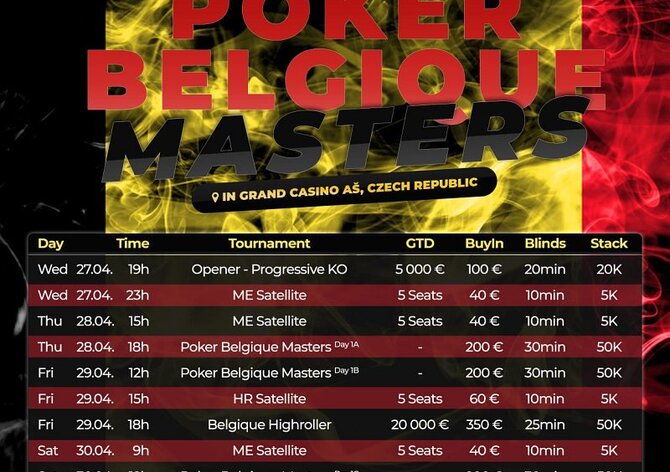 Grand Casino Aš: Poker Belgique Masters s garancí €100.000