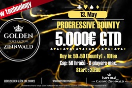V pátek se na Cínovci rozehraje Progressive KO s garancí €5K
