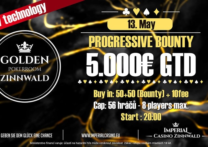 V pátek se na Cínovci rozehraje Progressive KO s garancí €5K