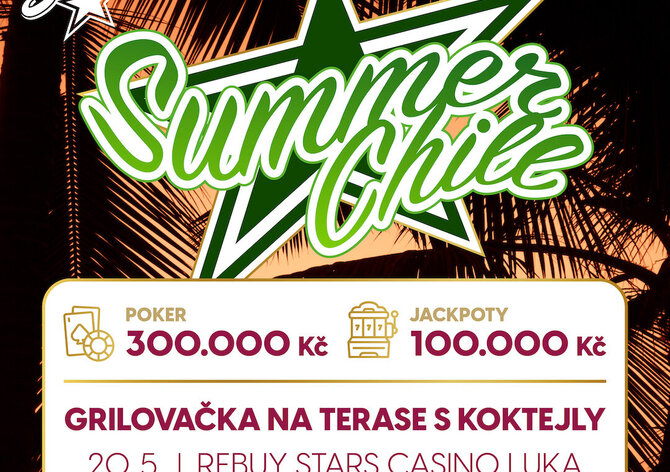 RS Luka Summer Chill: Poker o 300.000 Kč a slot jackpoty za 100.000 Kč!
