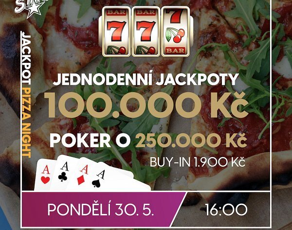 RS Plzeň: Pondělní Jackpot Pizza Night v Casinu Plzeň Plaza přináší 350.000 Korun