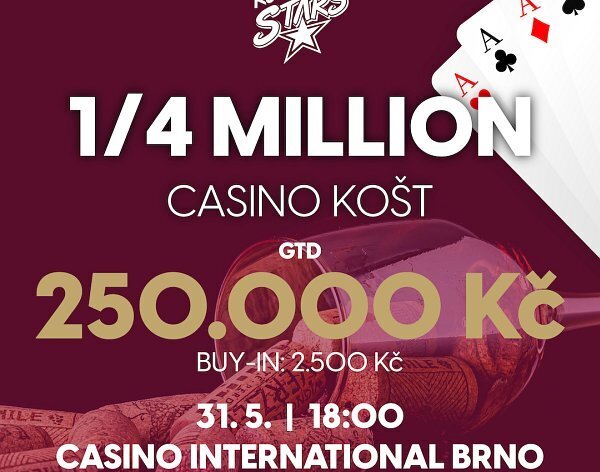 RS BRNO: Přijďte v úterý do Rebuy Stars Casina International Brno zabojovat o 1/4 milionu
