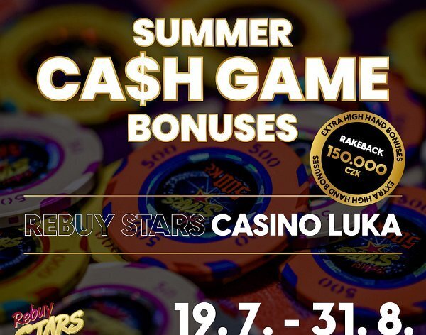 Luka Summer Cash Game bonuses s Rakebackem 150.000 korun nebo odměnami za High Hand! 