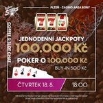 RS Plzeň Area Bory: čtvrteční Jackpot Night Special o 100.000 Kč a jackpoty 100.000 Kč k tomu
