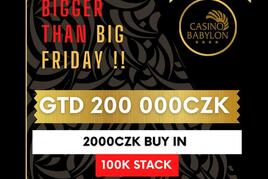 Babylon Liberec: Buy-in 2.000 Kč, garance 200.000 Kč