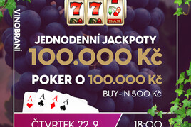 RS Plzeň: Vinobraní v Casinu Area Bory přináší Jackpot Night a poker 100K GTD