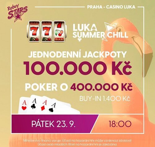 RS Luka: Páteční Luka Summer Chill garantuje 500.000! Poker o 400K a jackpoty za 100K