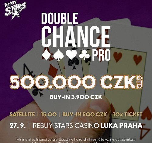 RS Luka: Garance 500.000 Kč v úterý na Lukách v NLH Double Chance PRO pouze s jedním re-entry!