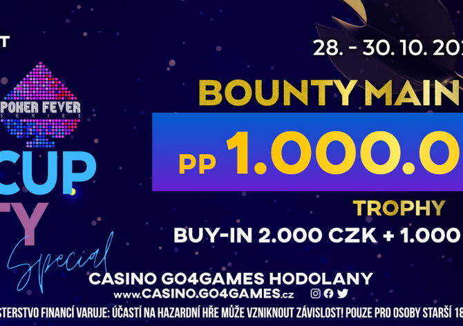 G4G: Poker Fever Cup Bounty Special nabízí od čtvrtka celkový prizepool 1,5M