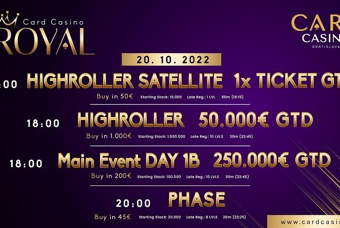Card Bratislava: Royal €250K GTD má za sebou první flight. Kdo postoupil?