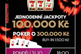 RS Plzeň: Halloweenský Jackpot Night special s pokerem o 300K a slot jackpoty za 100K už dnes