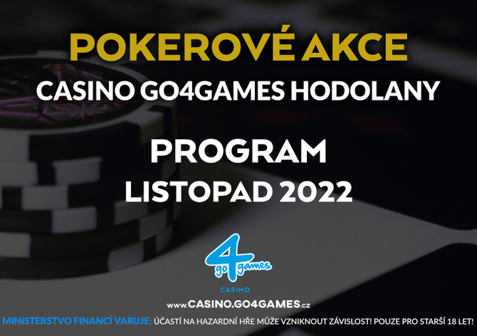 Listopad nadělí do Go4games resortu na poker akce přes 6.200.000 Kč!