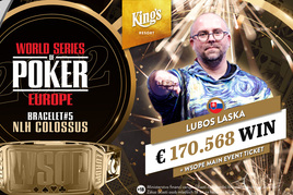 WSOPE Colossus: Patrik Židek končí šestý za €35.644, šampionem se stal Slovák Luboš Láska!