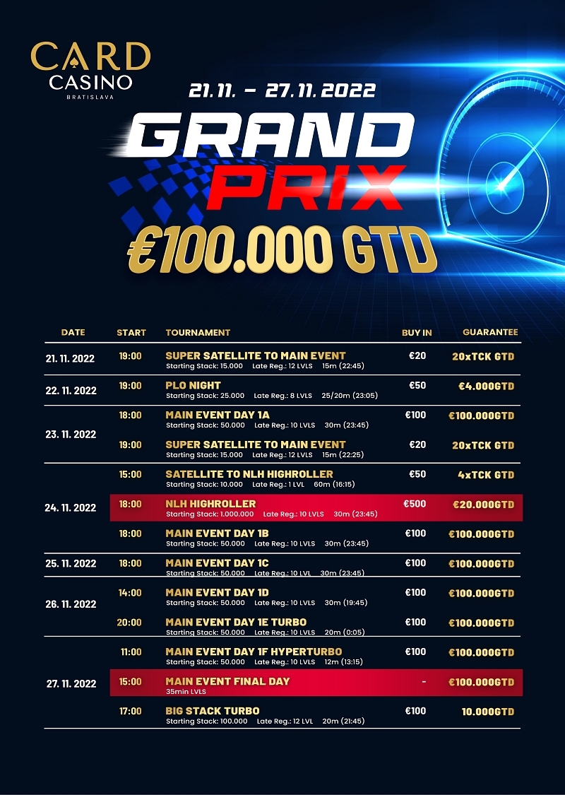grand prix schedule card 2022