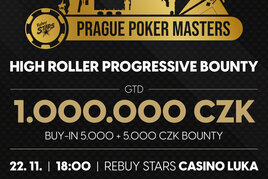RS Luka: Prague Poker Masters vrcholí úterním High Rollerem Progressive KO o 1.000.000 Kč